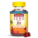 Nature Made Zero Sugar Vitamina D3 Gummies 2000 UI (50 mcg) Por Serving, Bone &amp; Immune Support, Aspartame Free, 110 Vitamina D Gummies, 55 Day Supply