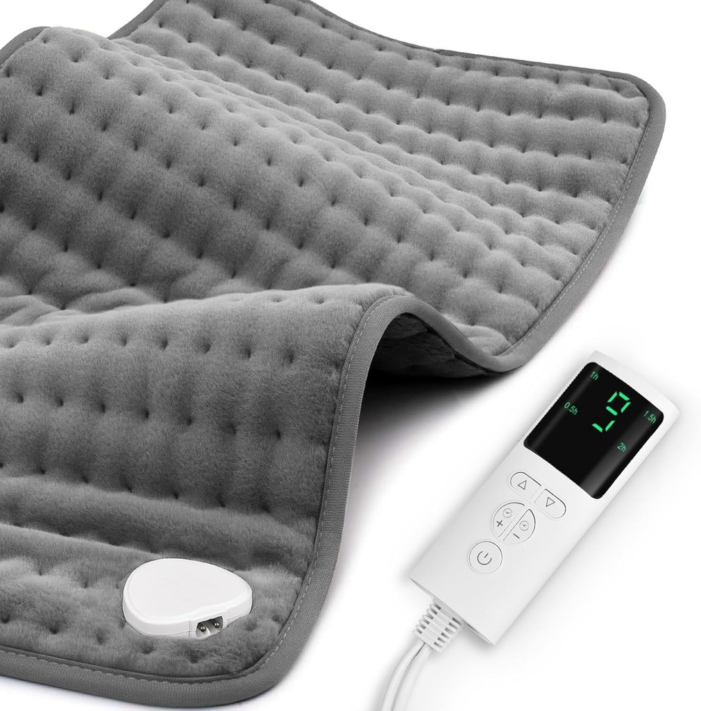 Pain Relief &amp; Cramps 17"x33" Grande, Moist Dry Heat Options, XL Electric Heating Pads, 9 Ajustes de Calor, Lavadora de Máquinas, Auto-Off, Regalos para Mujeres, Mamá, Hombres