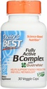 Mejor Complejo de B Activo completo del médico, No GMO, Gratuito de gluten, Vegan, Soy Free, Apoyo a la Producción de Energía, 30 Caps de verduras