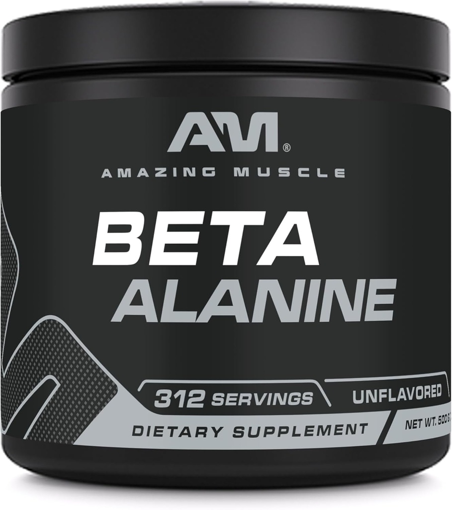 Sorprendente Muscle Beta-Alanine Powder Suplemento TENIDO 1600 Mg TENIDO UNflavored TEN 500 G (1.1 LB) TENIDO 312 Servimientos TENIDO NO-GMO TENIDO EN USA
