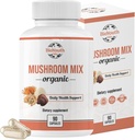 Organic Mixed Mushroom Capsules Natural Supplement | Cordyceps Sinensis, Reishi, Lion's Mane, Turkey Tail | Immune Support, Vitality Boost, Non-GMO & Allergen-Free | 90 Capsules