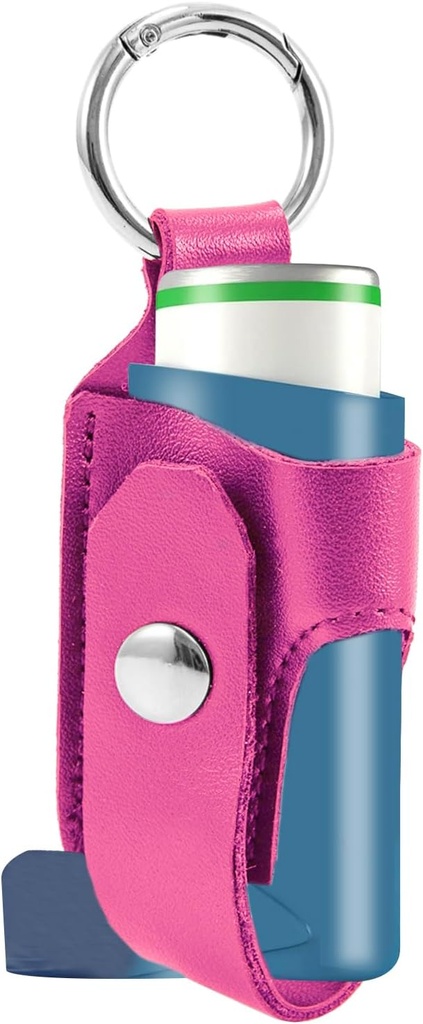 Asthma Inhaler Holder PU Leather Travel Handy Holder, Lightweight Portable Asthma Inhaler Case for Adults and Kids (Inhaler Not Included)