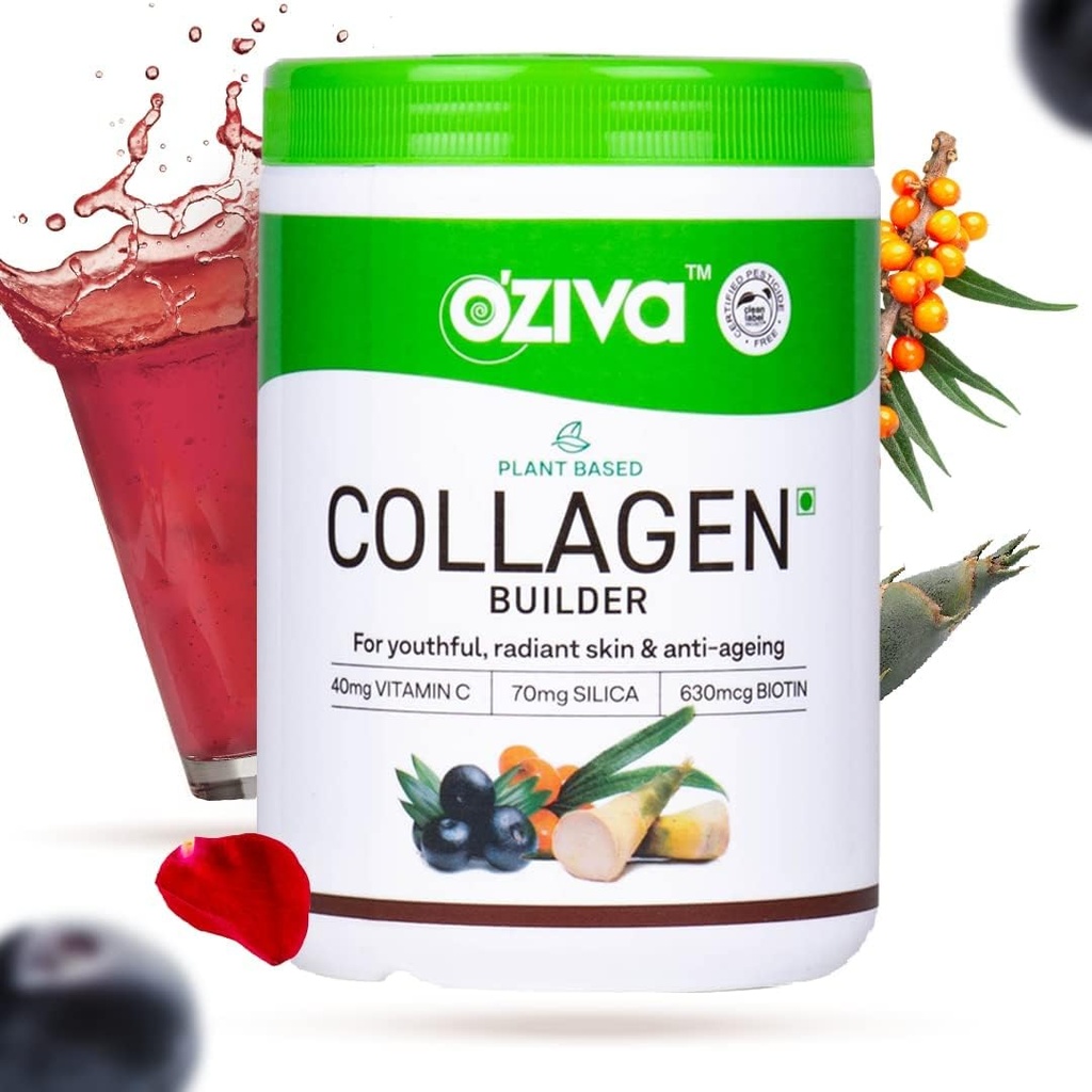 Kavir Plant Based Collagen Builder for Glowing " Youthful Skin Ø Collagen Powder for Women " Hombre Silencioso con Biotin, Silica " Vitamina C (Collagen Classic, Pack of 1)