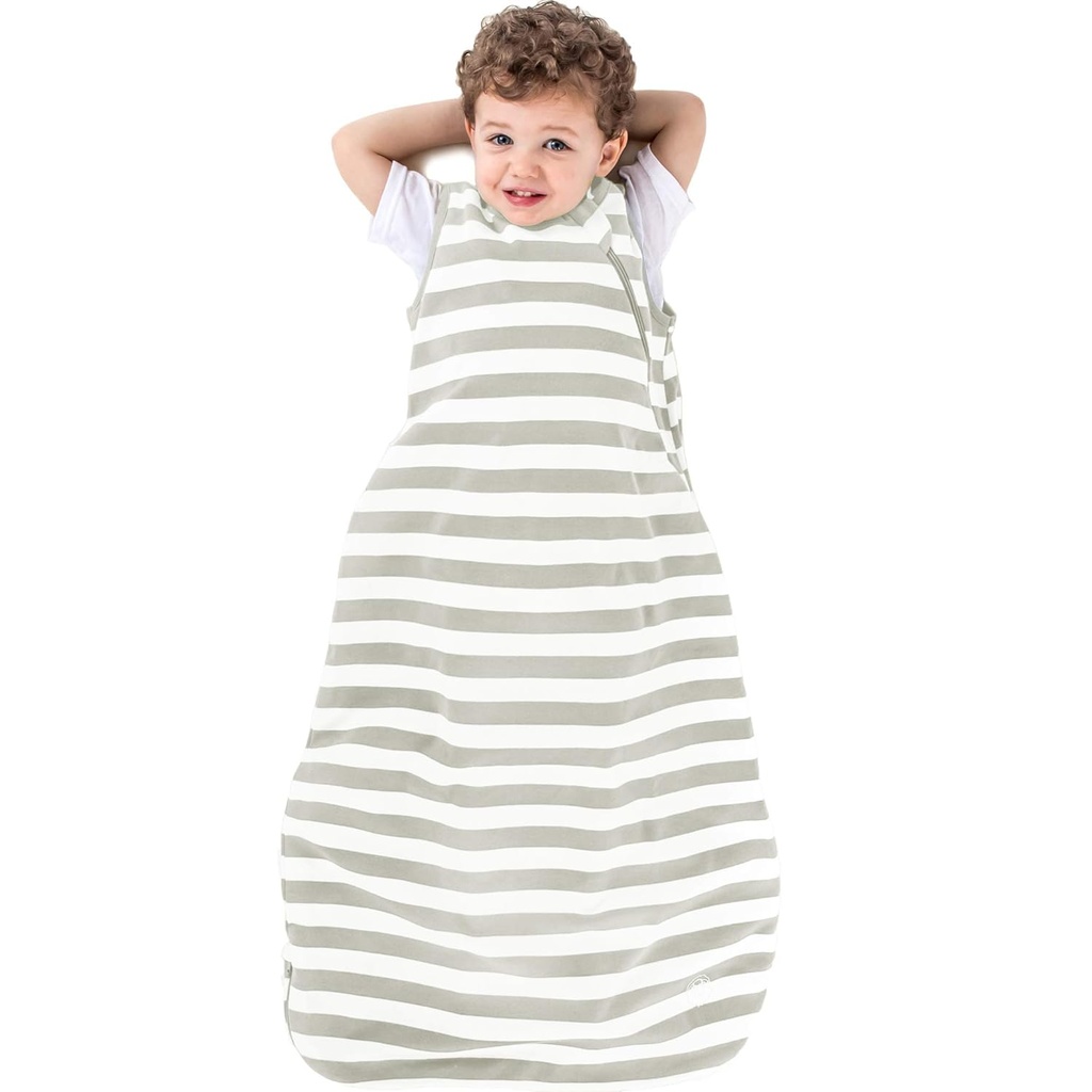 Ecolino Organic Cotton Baby Sleep Sack - 2-Way Zipper Baby Wearable Blanket - Toddler Sleeping Bag Sack - 18-36 Meses - Plata