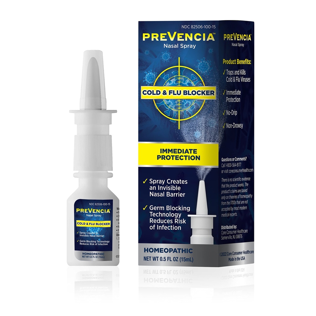 Protección de frío y gripe Nasal Spray Homeopático frío y remedio de gripe Protección inmediata para la gripe y el bloqueador frío, 0,5 Fl Oz (15mL)