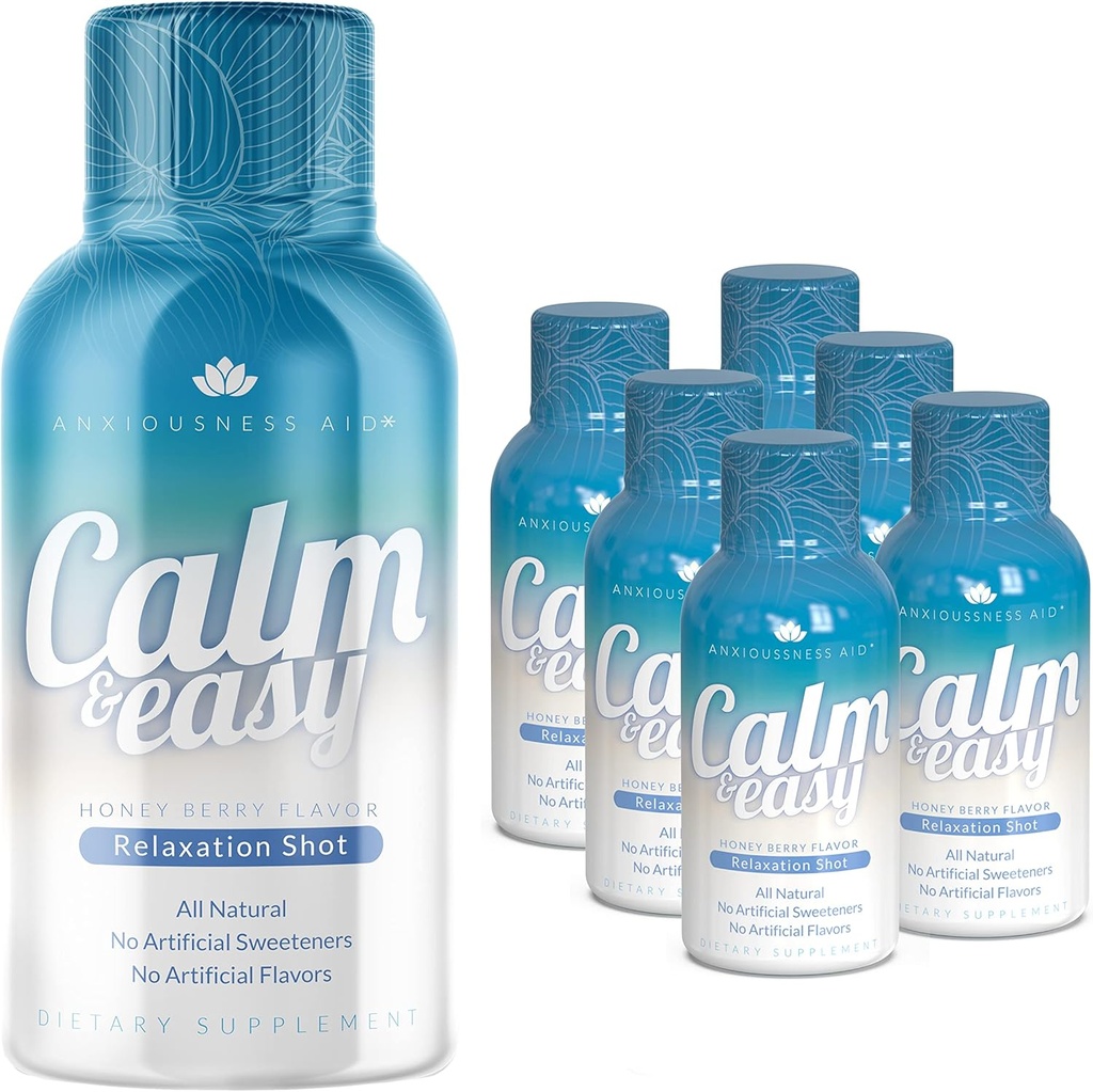 Calma &amp; Fácil - Alivio de estrés natural Zapato, KSM-66 Ashwagandha, Suntheanine L Theanine, Calming Adaptogen Bebida, Relajación, Focus, y Mood
