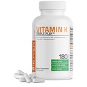Vitamina K Triple Play (Vitamin K2 MK7 / Vitamina K2 MK4 / Vitamina K1) Complejo de Espectro Complejo vitamina K Suplemento, 180 cápsulas