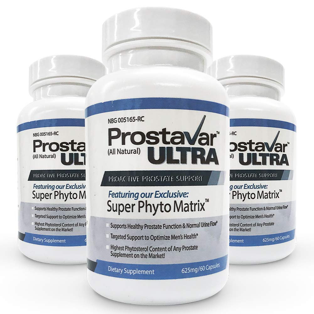 3 botella nueva mejora del fabricante de Original Prostavar Ultra Prostat Support 600mg 90% Beta-Sitosterol &amp; 320mg Saw Palmetto + Grape Seed Extract