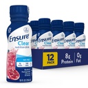 Asegurar la bebida líquida de nutrición clara, grasa 0g, 8g de proteína, granada de arándano, 10 Fl Oz (Pack of 12), botella, sin gluten