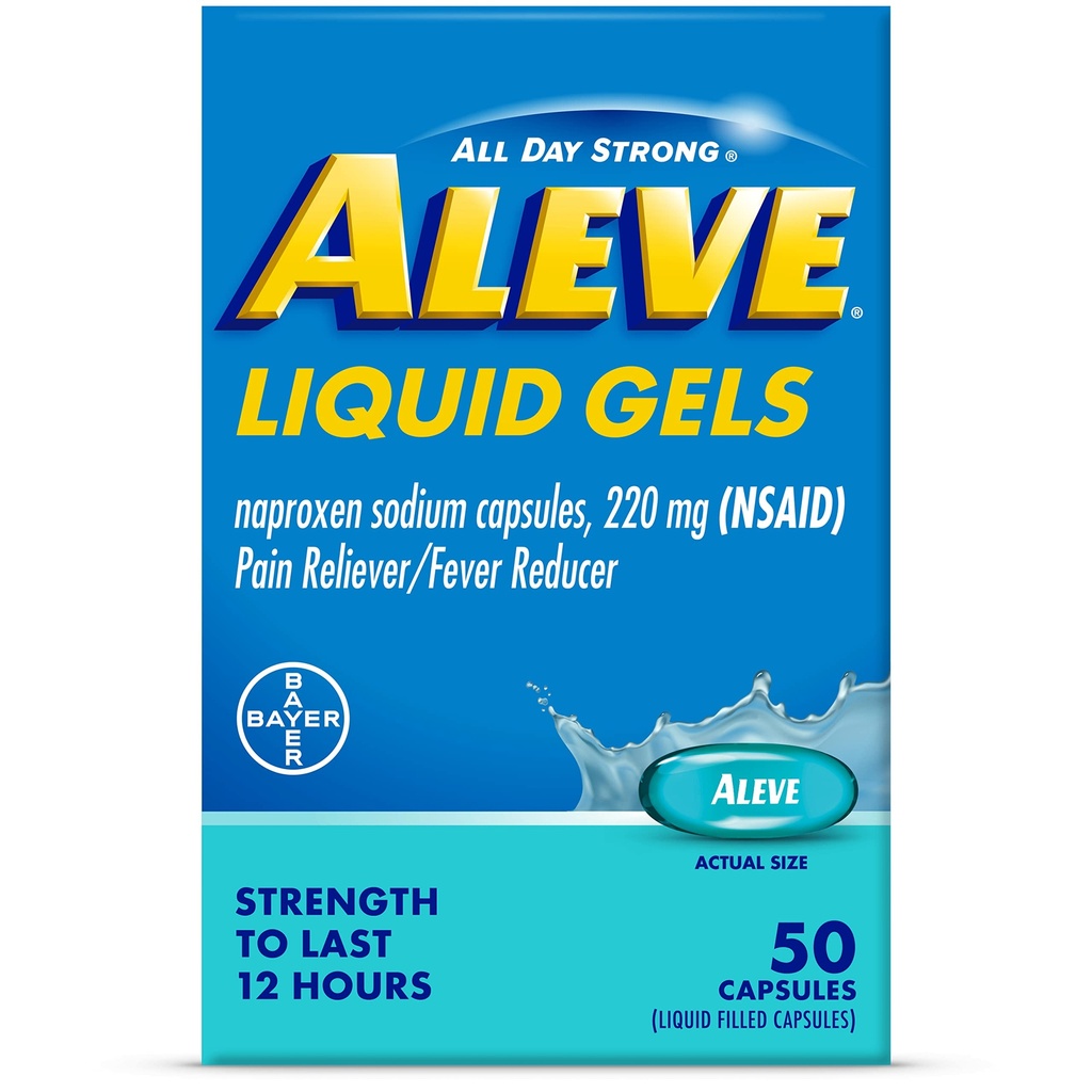 Aleve geles líquidos, Naproxen Sodium para alivio de dolor ‐ 50 Conde