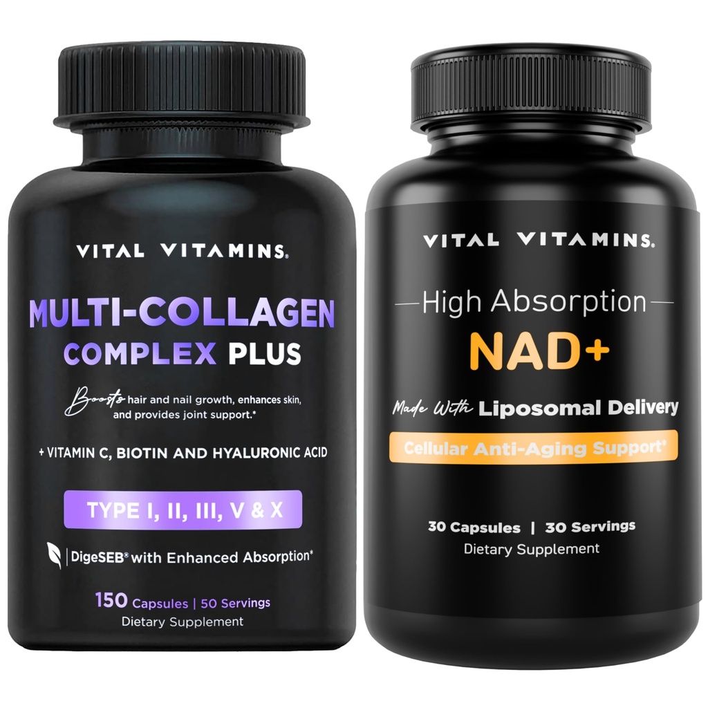 Complejo Multi Collagen Vitaminas Vitales + NAD+ Suplemento