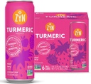 ZYN Turmeric Wellness Bebida 6 (Pack), Bebida de Curva de Turmeric Sabor mixta con Pepper Negro, No Añadido Azúcar, Bajo Carbo &amp; Baja Calorie Bebida, Clean Alternative