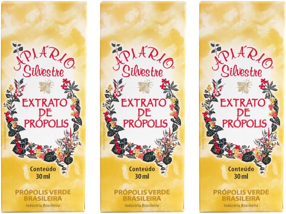 Distribuidor oficial - 1 Botella de Apiario Silvestre Brasileño Green Bee Propolis Liquid Cereal Alcohólico Extracto 30 ml
