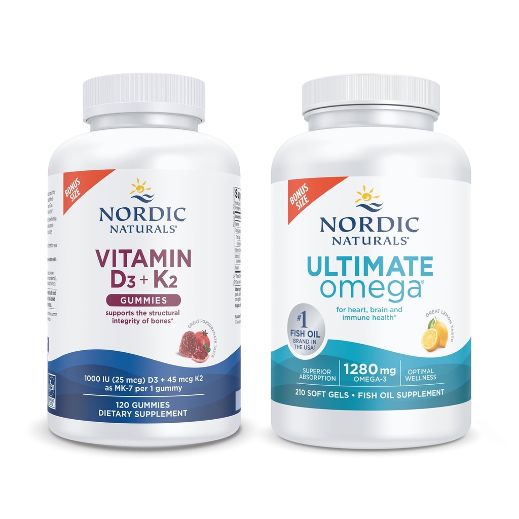 Nordic Naturals Starter Pack - Vitamina D3+K2 Gummies, Ultimate Omega