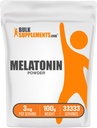 BulkSupplements.com Melatonin Powder - Pure Melatonin, Sleep Aid for Adults - Vegan & Gluten Free, 3mg por Serving, 100g (3.5 oz) (Pack of 1)
