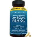 Viva Naturals Triple Strength Omega 3 Fish Oil Pills – 2500 mg High-Potency Formula with 2250 mg Omega 3 Fatty Acids (Including EPA, DHA, DPA) in rTG Form for Absorption – IFOS Certified, 90 Softgels