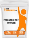 BulkSupplements.com Pregnenolone Powder - Suplemento Nutricional, Pregnenolone 20mg - Pure & Gluten Free, 20mg por Serving, 25g (0.88 oz) (Pack of 1)