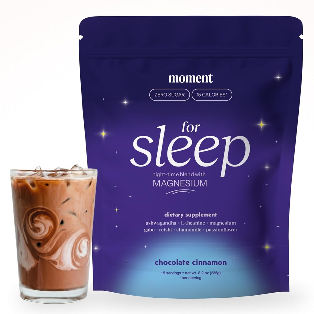 Moment Sleep Powder (Shark Tank) Silencio Hot Chocolate Silencio Melatonin Alternativa Silencio 0 Azúcar Silencio Bajo Calorie Silencioso Bebida para el Mushroom Adaptógenos, Reishi, GABA, Magnesium, Chamomile TEN Keto ANTERIOR Lágrima Libre Silencio 15 Servimientos