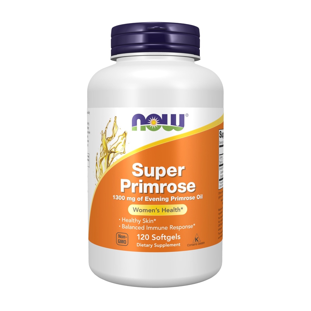 AHORA Suplementos de alimentos, Super Primrose 1300 mg con GLA naturalmente recurrente (ácido gamma-lenólico), 120 Softgels