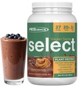 PEScience Select Vegan Protein Powder, Powder de proteínas con base vegetal, Sabor asombroso, Textura de espuma, Pea y marrón Rice Blend, Dairy Free, Lactose Free, Gluten Free - Chocolate Peanut Butter, 27 Servings
