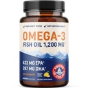 Triple Fuerza Omega 3 Fish Oil 1200 mg TENIDO EPA ' DHA TENIDO Wild Caught, Sustentablemente Fuente Omega-3 Fatty Acids ANTE Premium Burpless Fish Oil Suplementos ← Non-GMO, Third-Party Tested TEN 30 Softgels