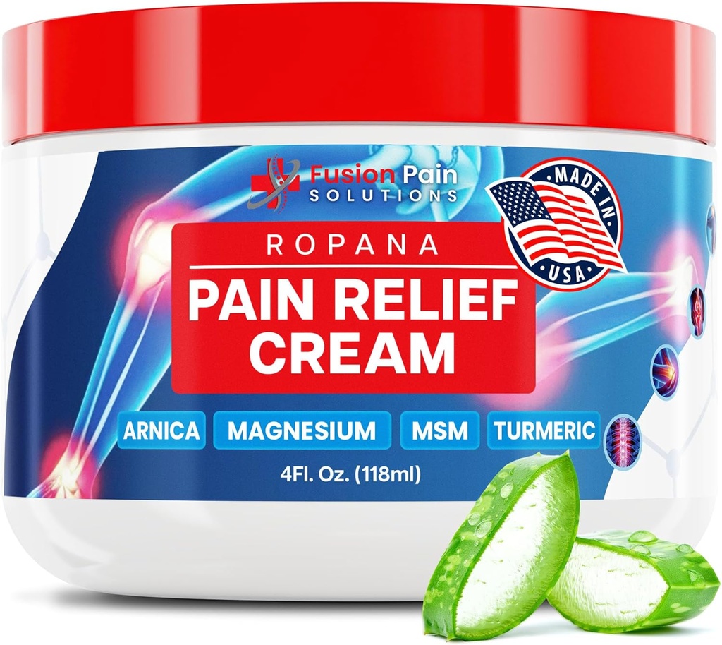 Pain Relief Cream with Arnica, Magnesium, MSM & Turmeric (4 FL Oz) - Natural Soothing Relief Cream for Joints & Sore Muscles - Non Greasy Pain Relief