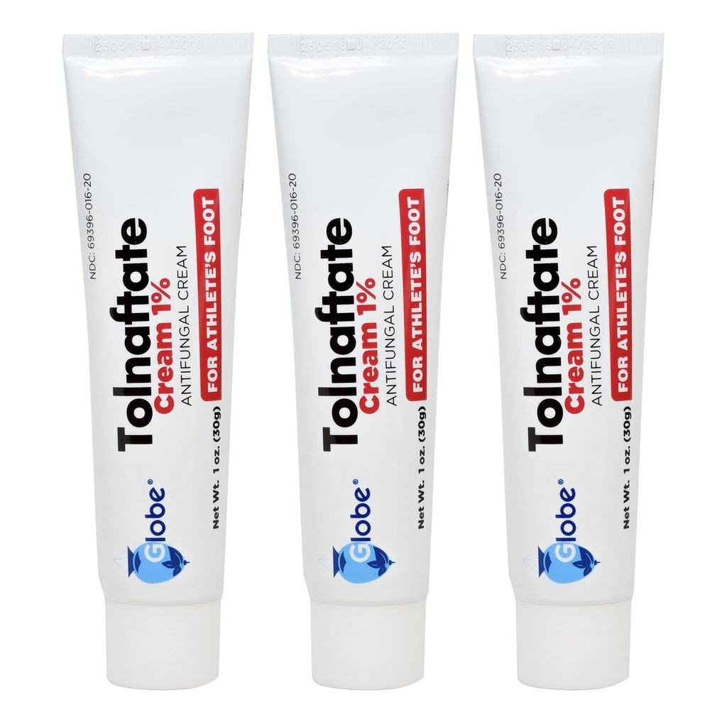 Globe Tolnaftate 1%, 1 Oz Tratamiento antifúngico, Provenido clínicamente eficaz en el pie y el borde de la mayoría de atleta (3 Pack)