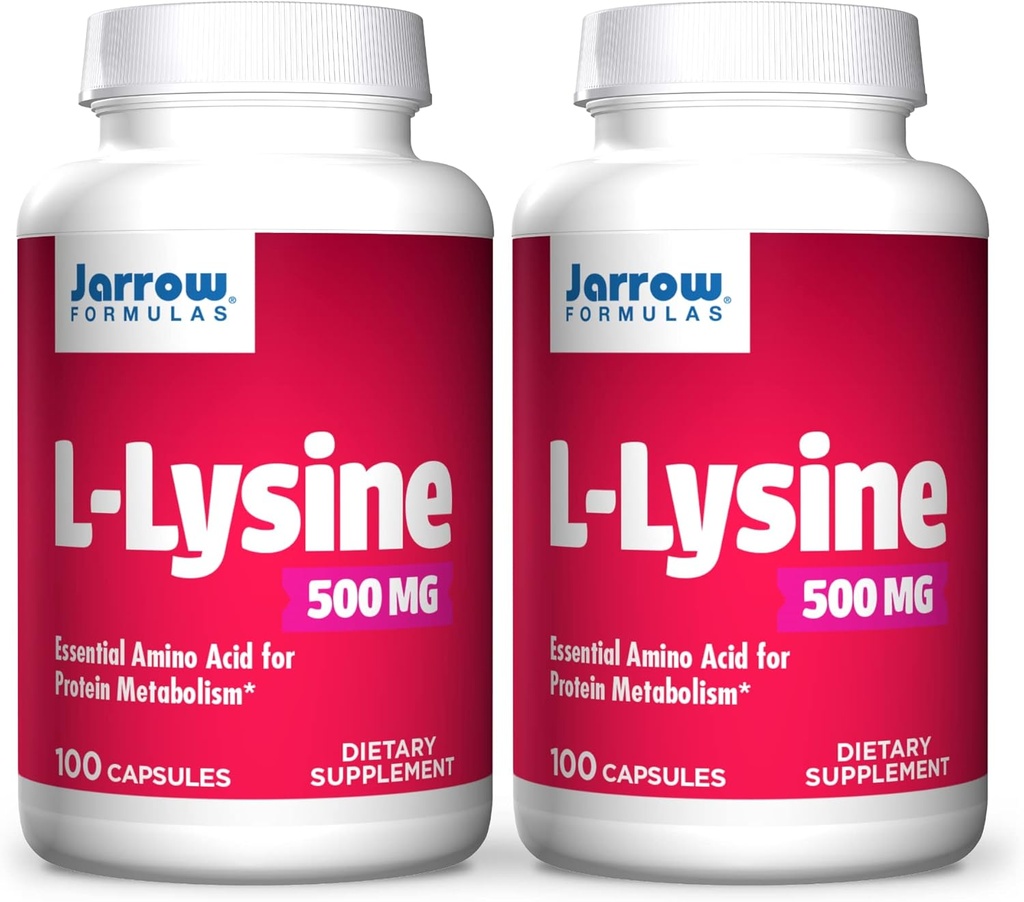 Jarrow Fórmulas L-Lysine, Asistencia en Metabolismo Protein, 500 Mg, 100 Cuenta (Pack of 2)