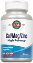 KAL Cal/Mag/Zinc ANTE 1000mg Calcium, 400mg Magnesium & 15mg Zinc ANTE Bone, Muscle, Heart &amp; Immune Support ⋅ 100ct, 33 Serv
