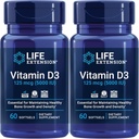 Life Extension Vitamin D3 125 Mcg (5000 Iu) – Promotes Bone Health, Brain Health and Immune Function – Non-GMO – Gluten-Free – Two Pack – 2 x 60 Softgels