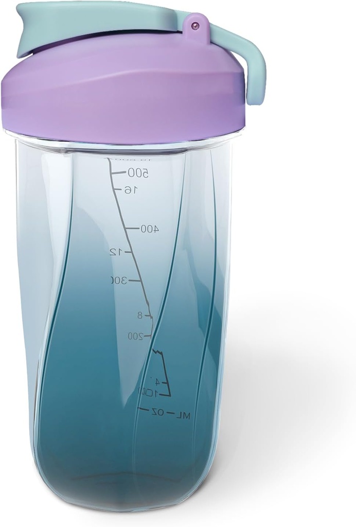 botella de batidor de proteínas Sujeta hasta 20 oz,Bola de amortiguación o Whisk,BPA gratis,Copa de Bebida Proteína portátil, botella de batidor para mezclar cócteles, moquetas (azul)