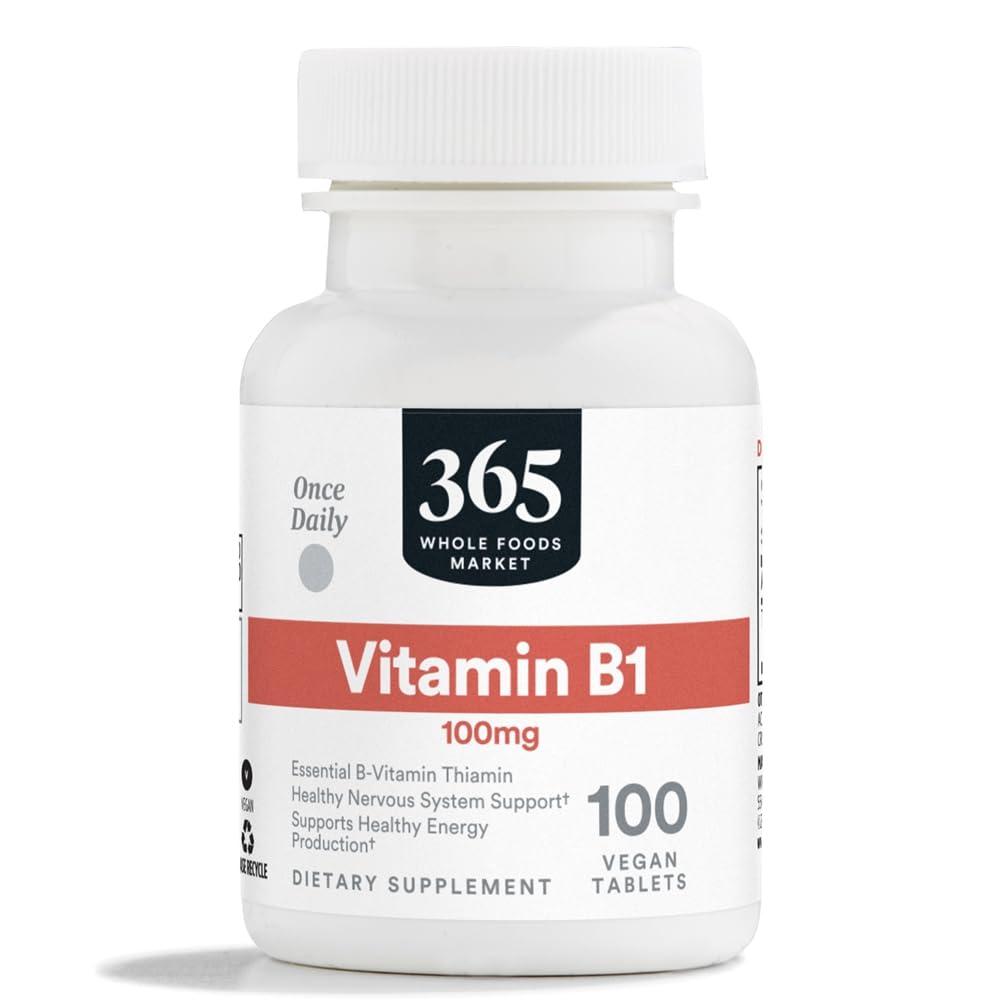 365 by Whole Foods Market, Vitamina B1 100mg, Vegan, 100 Tablets