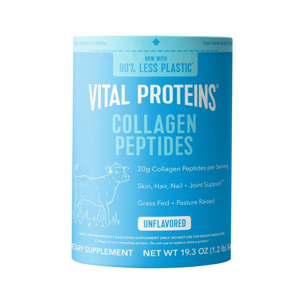 Vital Proteins Collagen Peptides Powder - Grass Fed Collagen Peptides for Hair, Nail, Skin, Bone & Joint Health, Unflavored, 27 Servings