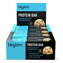 Legion Chocolate Chip Cookie Dough Protein Bar - 100% Whey Protein Bars Low Sugar High Protein with Prebiotic Fiber - Soy-Free, Gluten Free, Naturally Flavored, Low Fat, High Protein Bars (12 Count)