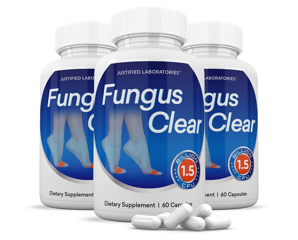 Laboratorios Justificados (3 Pack) Fungus Clear 1.5 Billion CFU Probiotic Pills 180 Capsules