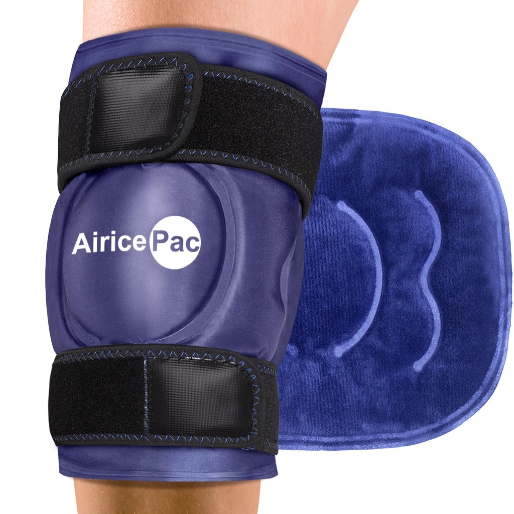 Empaquetado de hielo para el alivio del dolor de rodilla, tejido de gel reutilizable para lesiones, hinchazón, cirugía de sustitución de rodillas, terapia de compresión en frío para la artritis, hilo de menisco y LCA, azul