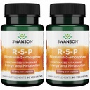 Swanson R-5-P (Riboflavin-5-Phosphate) - Vitamina B2 Suplemento Promoción de Energía, Metabolismo & Vision Health - Natural Wellness Formula - (60 cápsulas) (2 Pack)