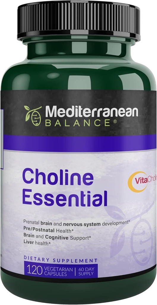 Choline, Prenatal Brain and Cognitive Support Vitamin, Kosher, Vegetarian, Choline Supplement for Pregnant and Nursing Women, 550mg of Choline per Serving, 60 Day Supply