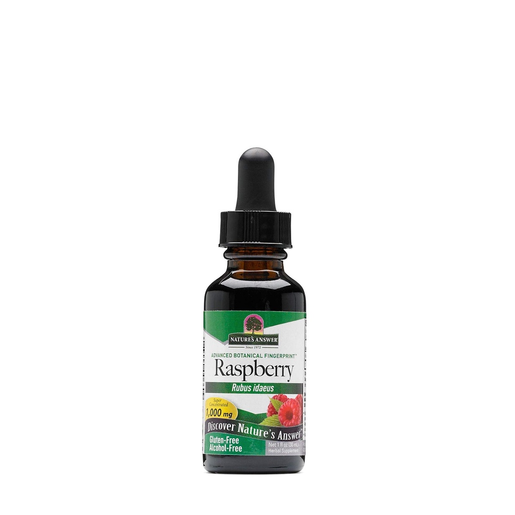 Respuesta de la naturaleza Bajo alcohol orgánico Raspberry Leaf Extracto, 1-Fluid Ounce nonGMO, Kosher certificado, Gluten Free ← Apoya la salud ¦ Soothes Digestion