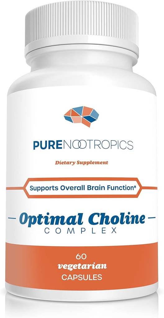 Pure Nootropics - Complejo Optimal Choline - Alpha GPC/CDP Citicoline Blend - 300 mg ← Apoyo Cognitivo Silencioso Cerebro &amp; Muscle Support