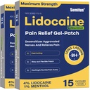 Sumifun 4% Lidocaine Patches Plus 1% Menthol - 30 Condes Maximum Strength OTC Pain Relief Patches for Back Ache Stiff Neck Joint Pain Muscle Soreness Topical Analgesic