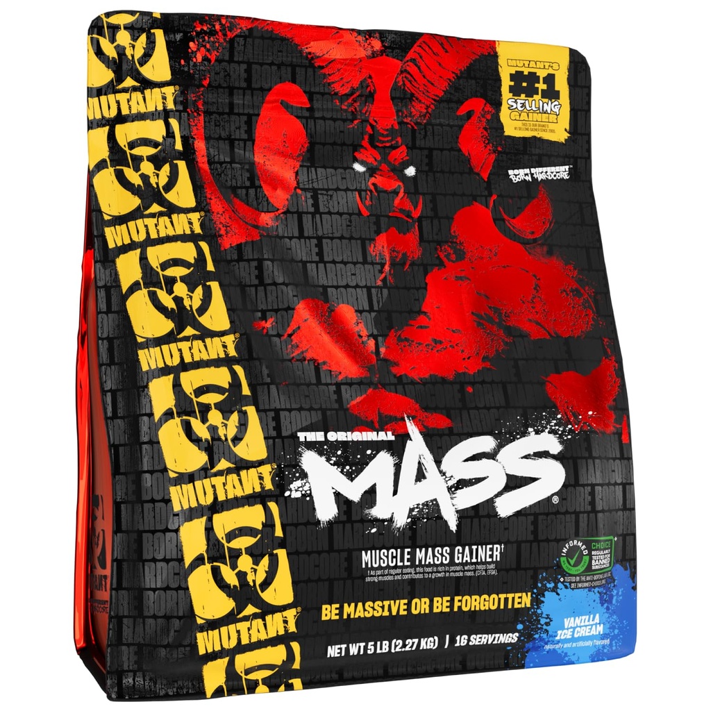 Mutant Mass | Weight Mass Gainer Protein Powder - high Calorie Protein Powder for Muscular Mass - Vanilla Ice Cream - 5 Pound
