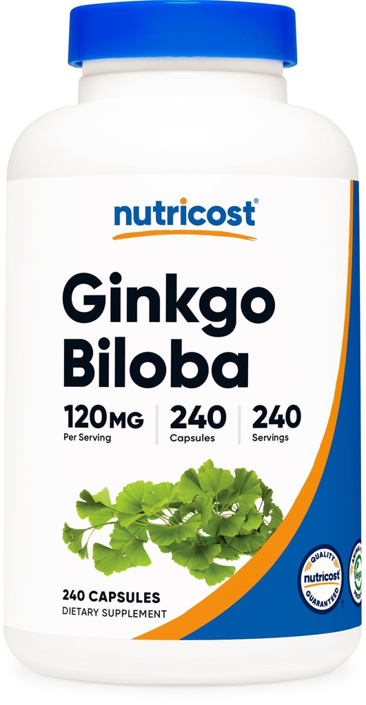 Nutricost Ginkgo Biloba 120mg, 240 cápsulas - Extra Strength Ginkgo Biloba Extract - Gluten Free " Non-GMO