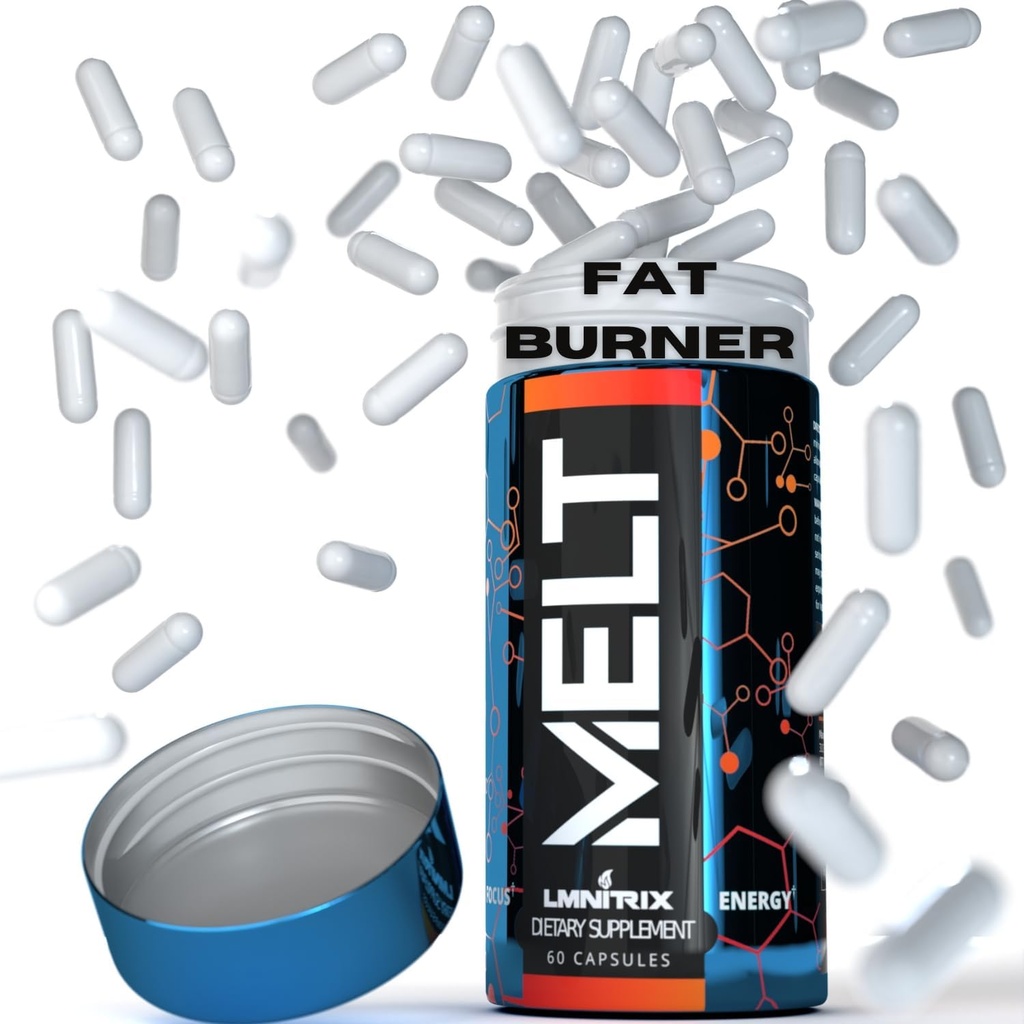 MELT - Best Thermogenic Fat Burner for Men &amp; Women - Appetite Suppressant Pills for Fast Weight Loss - Energy Booster and Mental Focus Supplement - Diet Pills Ese trabajo - 60 caps