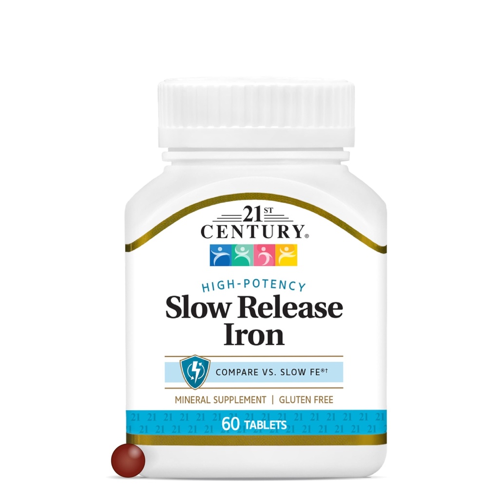 21st Century Slow Release Iron Tablets, 60 Cuenta (Pack of 3)