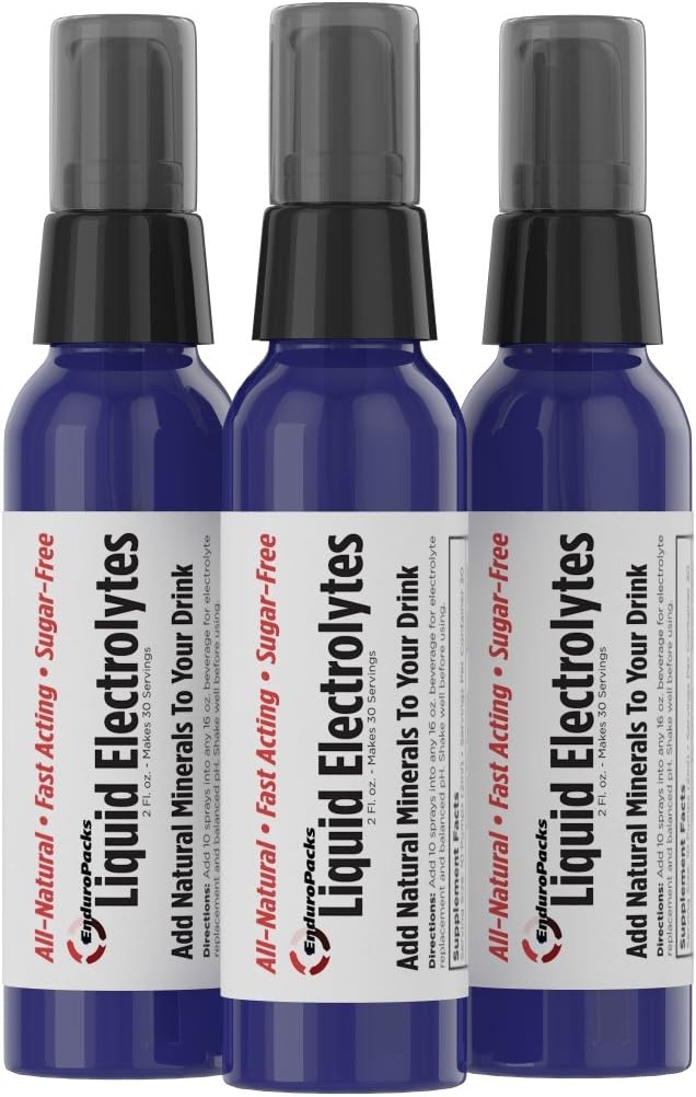 Electrolitos líquidos totalmente naturales - libre de azúcar en calorías cero - 3 Pack (90 Servings)