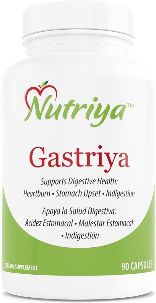 Nutriya Gastriya - Relieves Acid Reflux and Heartburn Naturally, Regulates Gastric Acid and Supports Healthy Digestion, 90 Count (Pack of 1)
