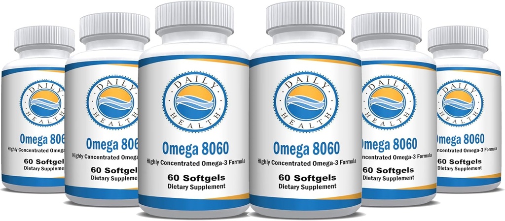 Omega 8060 2400mg Omega 3 Fish Oil Joint Health Supplement 60 softgel - 6 Month Supply - 6pk