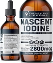 Nascent Iodine Supplement | 2800mcg | Potassium Iodide | Iodine Drops | 100% Vegan | Clear Color | Large 2oz