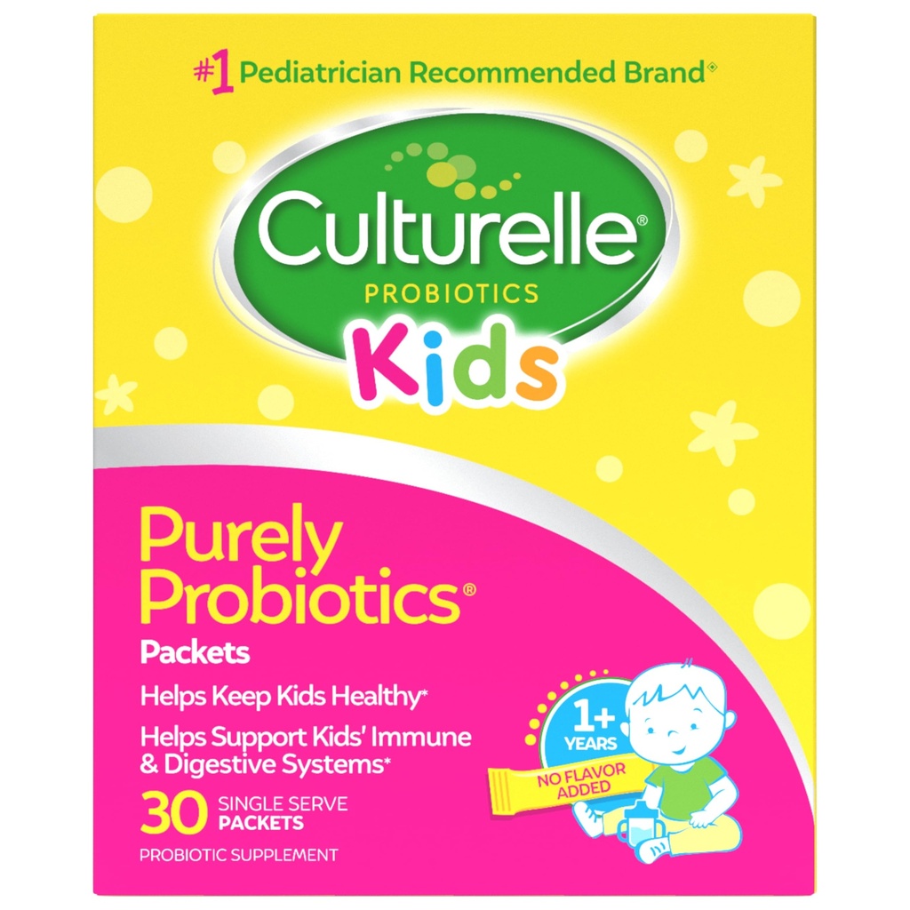Culturelle Kids Daily Probiotic Packets for Kids, (Ages 3+) - 30 Count - From the 1 Pediatrician-Recommended Brand – Flavorless Daily Probiotics for Digestive Health & Immune Support